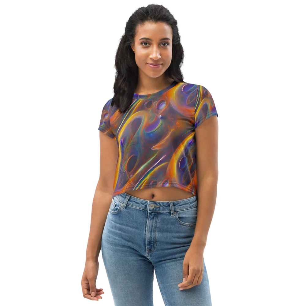 Pre-Raphaelite Ripple on Crop Tee — Front