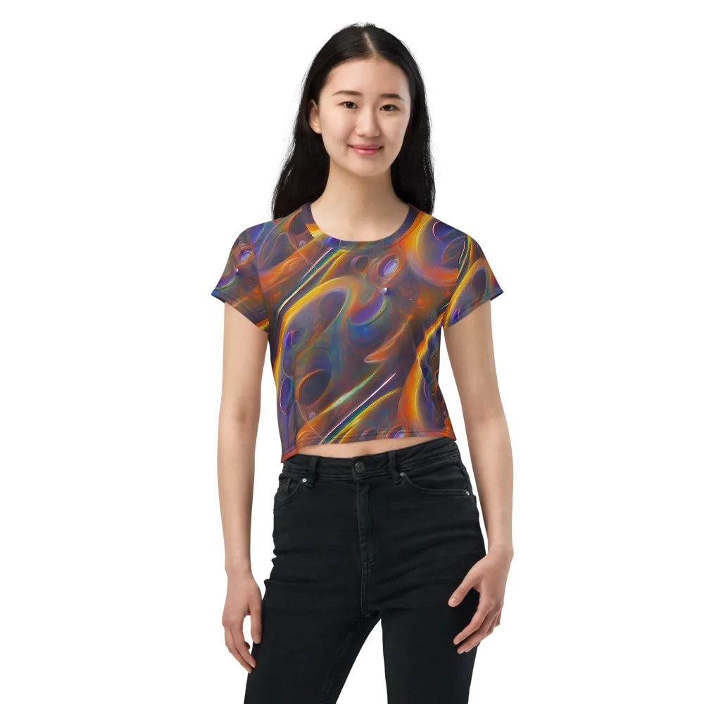 Pre-Raphaelite Ripple on Crop Tee — Front