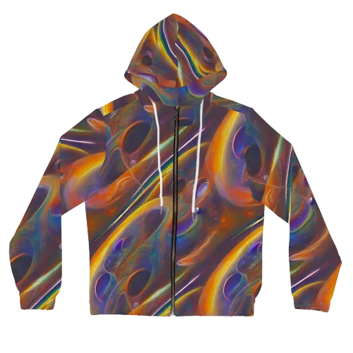 Pre-Raphaelite Ripple on a Women's Full-Zip Hoodie