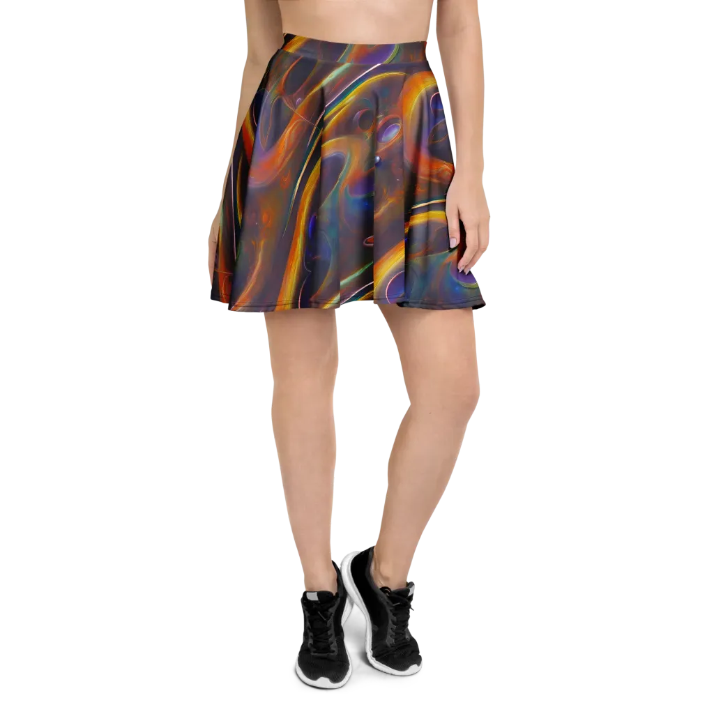 Pre-Raphaelite Ripple on Skater Skirt — Front