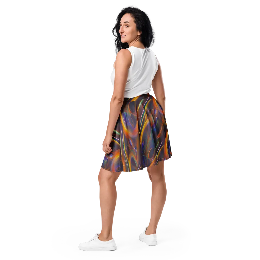 Pre-Raphaelite Ripple on Skater Skirt — Back