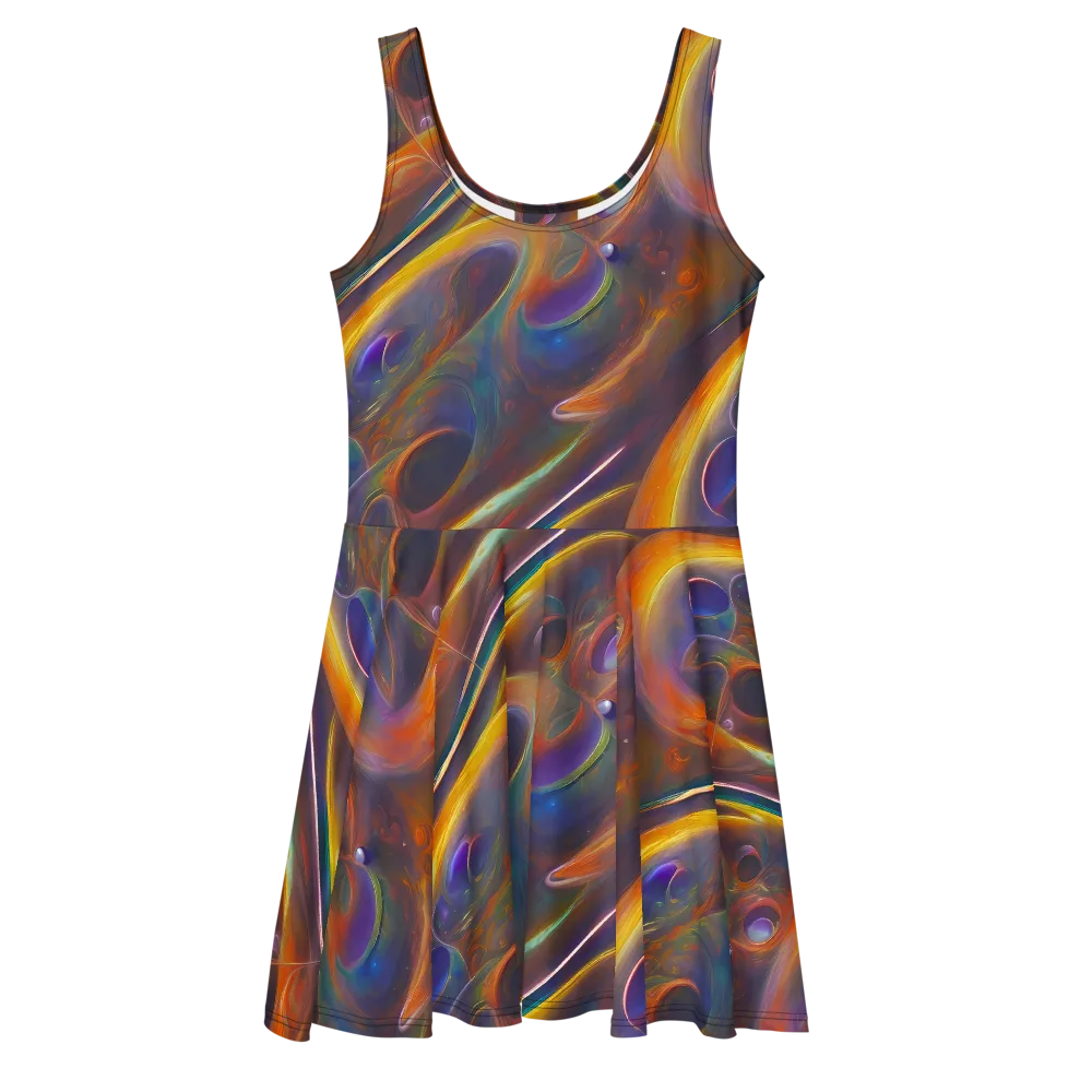 Pre-Raphaelite Ripple on Skater Dress — Front