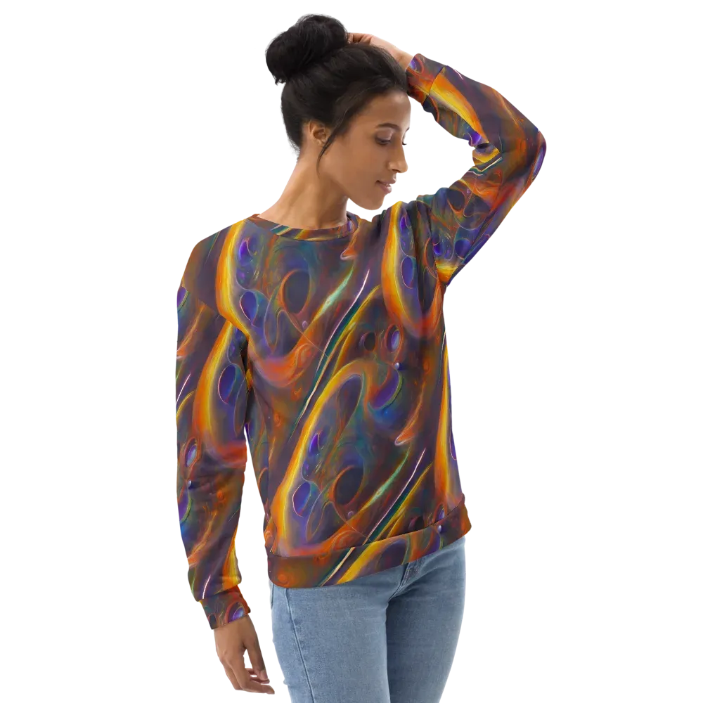 Pre-Raphaelite Ripple on Sweatshirt — Right Front