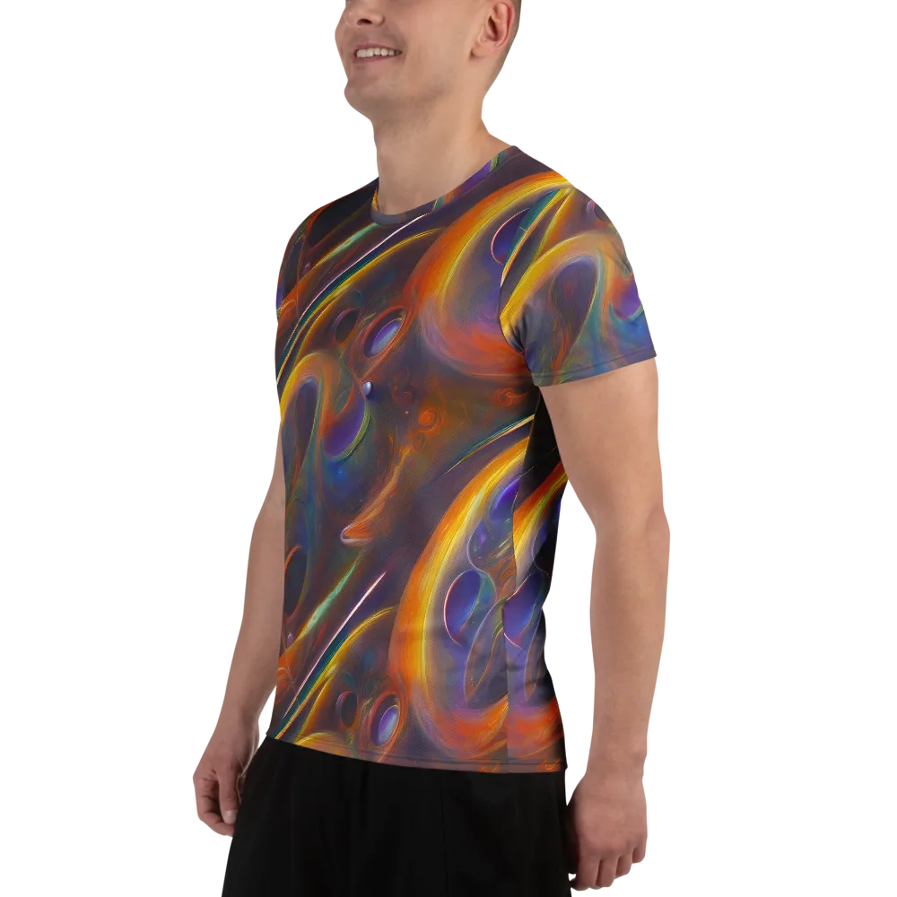 Pre-Raphaelite Ripple on Men's Athletic T-Shirt — Left