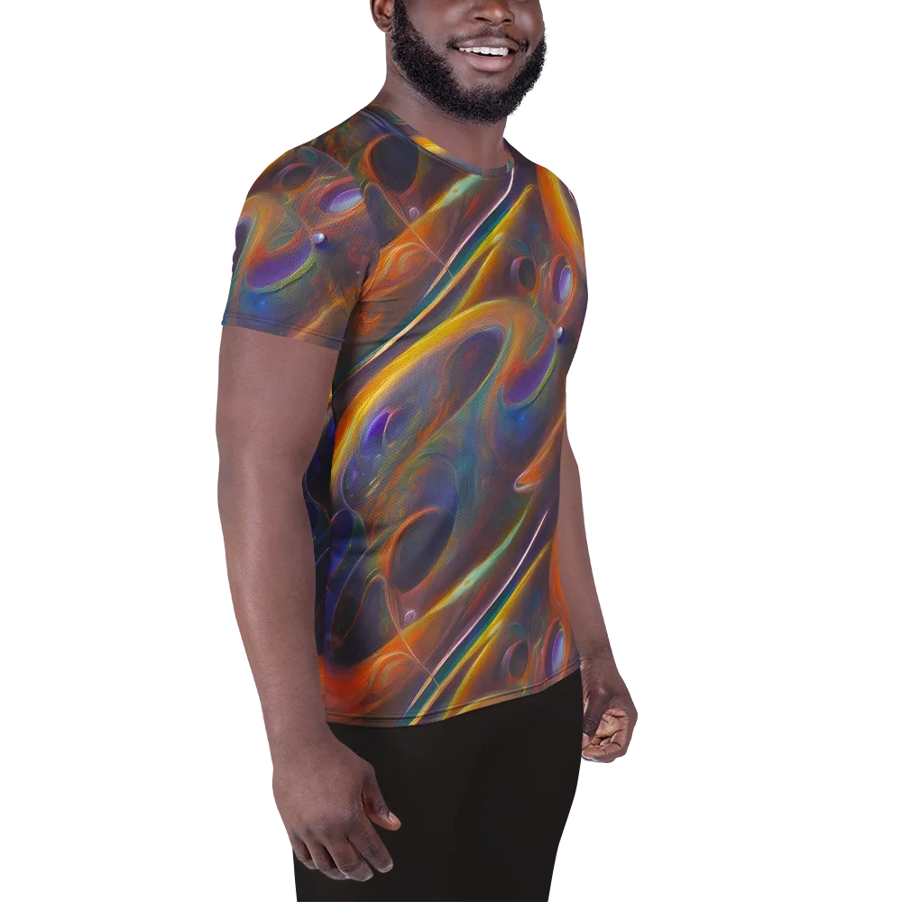 Pre-Raphaelite Ripple on Men's Athletic T-Shirt — Right