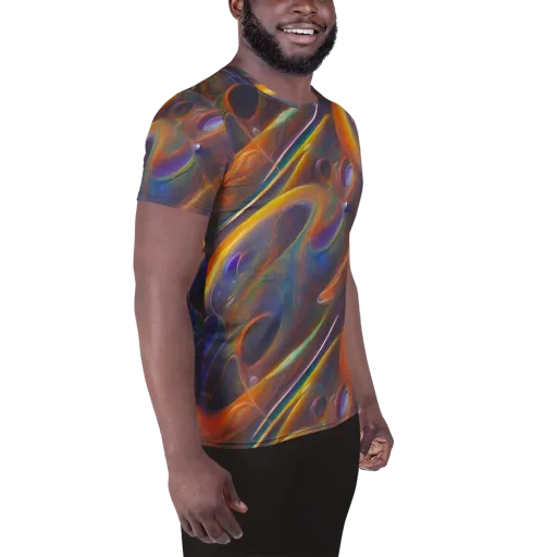 Pre-Raphaelite Ripple on a Men's Athletic T-Shirt