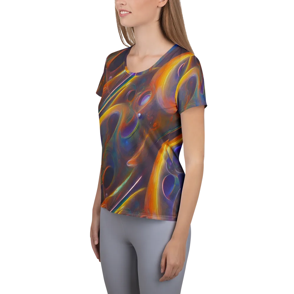 Pre-Raphaelite Ripple on Women's Athletic T-Shirt — Left