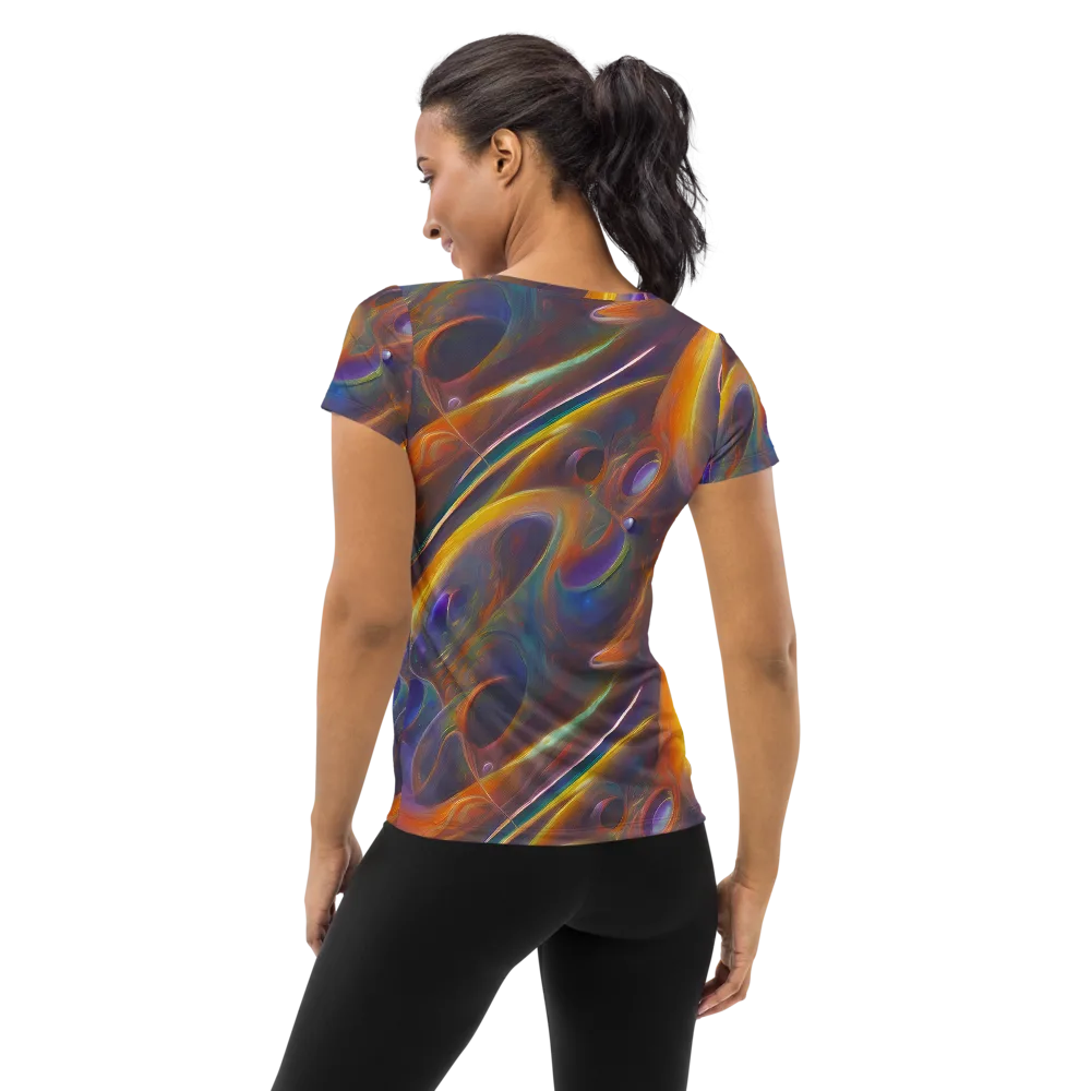 Pre-Raphaelite Ripple on Women's Athletic T-Shirt — Back