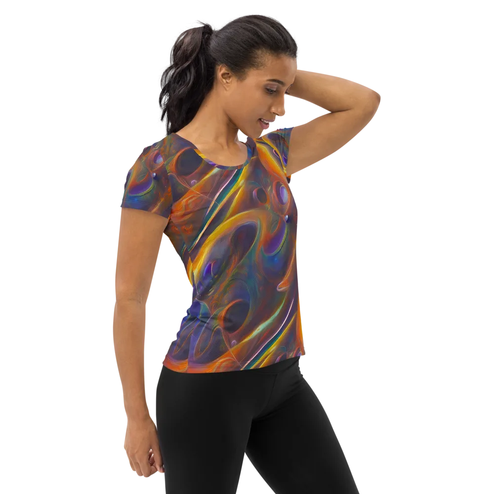 Pre-Raphaelite Ripple on Women's Athletic T-Shirt — Right