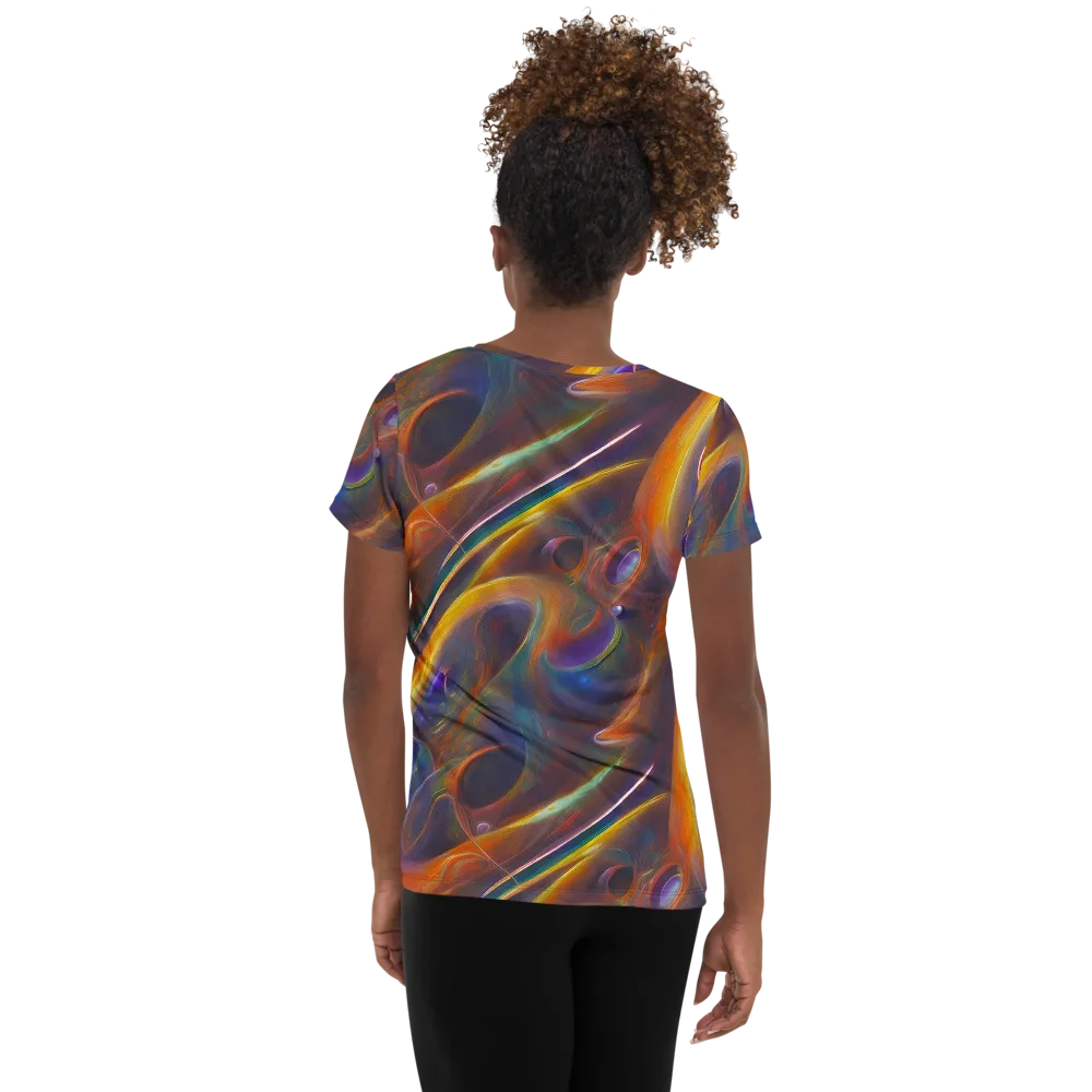 Pre-Raphaelite Ripple on Women's Athletic T-Shirt — Back