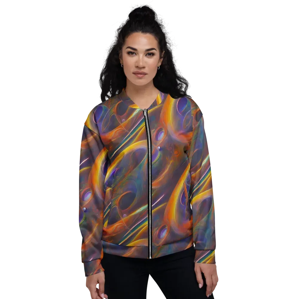 Pre-Raphaelite Ripple on Bomber Jacket — Front