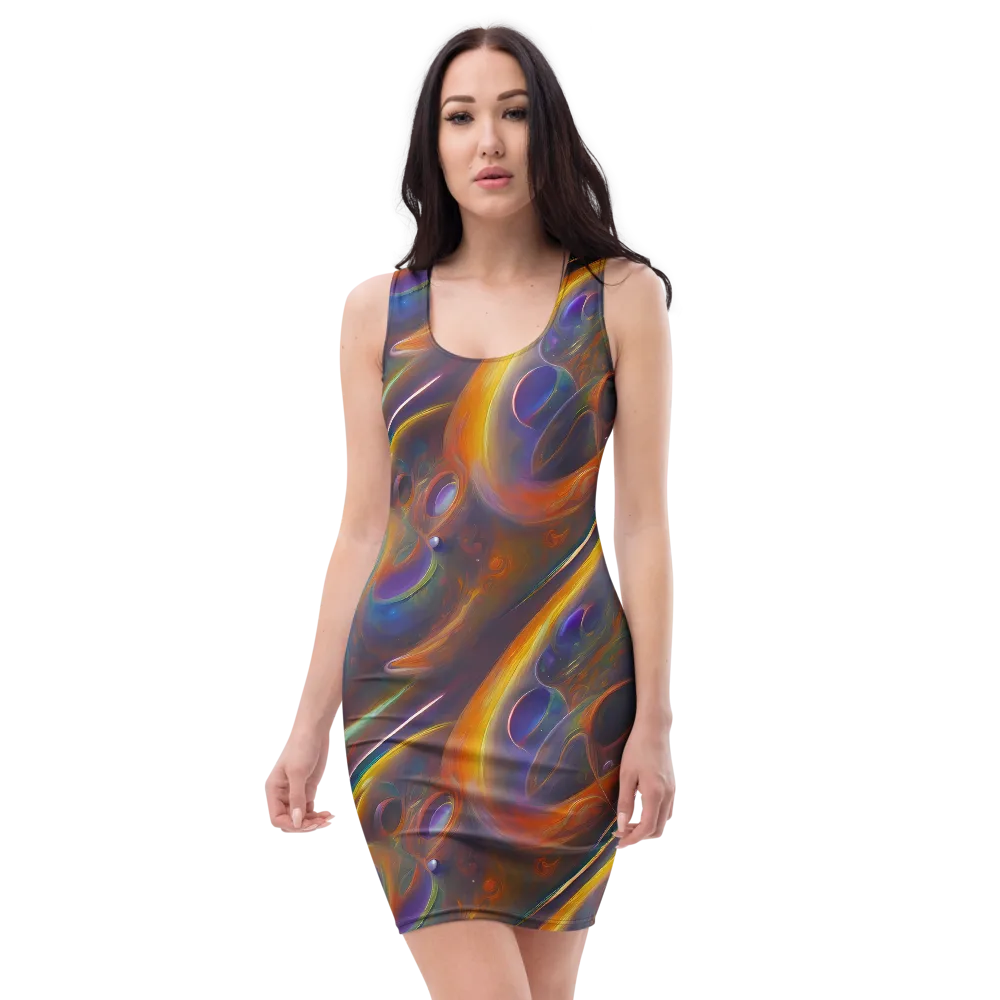 Pre-Raphaelite Ripple on Bodycon Dress — Front