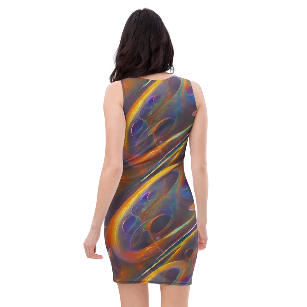 Pre-Raphaelite Ripple on Bodycon Dress — Back