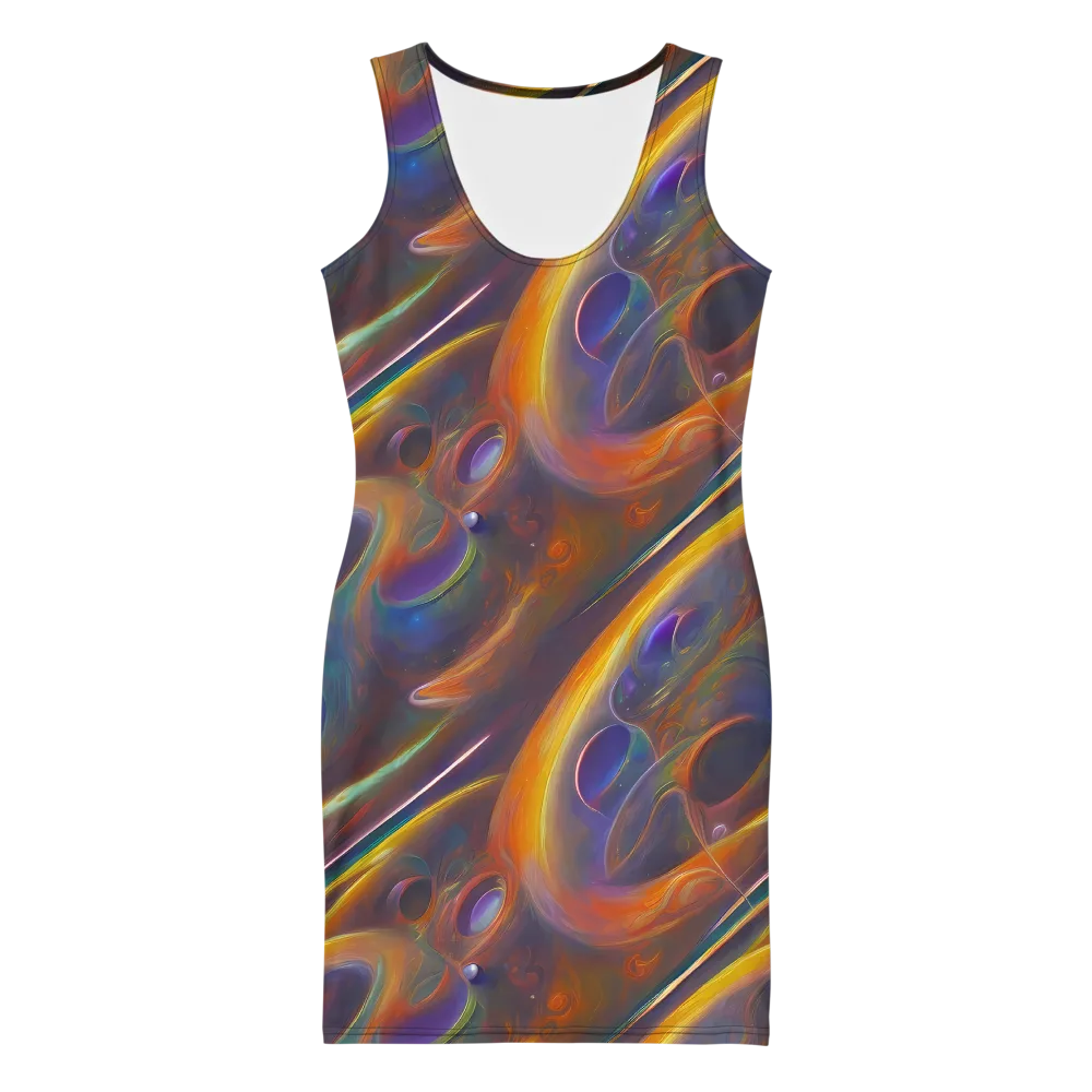 Pre-Raphaelite Ripple on Bodycon Dress — Front