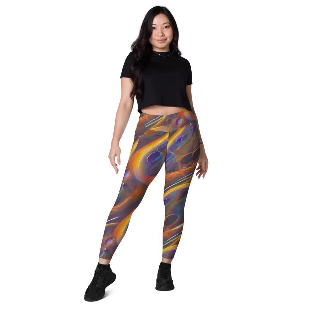 Pre-Raphaelite Ripple on Leggings with Pockets — Front