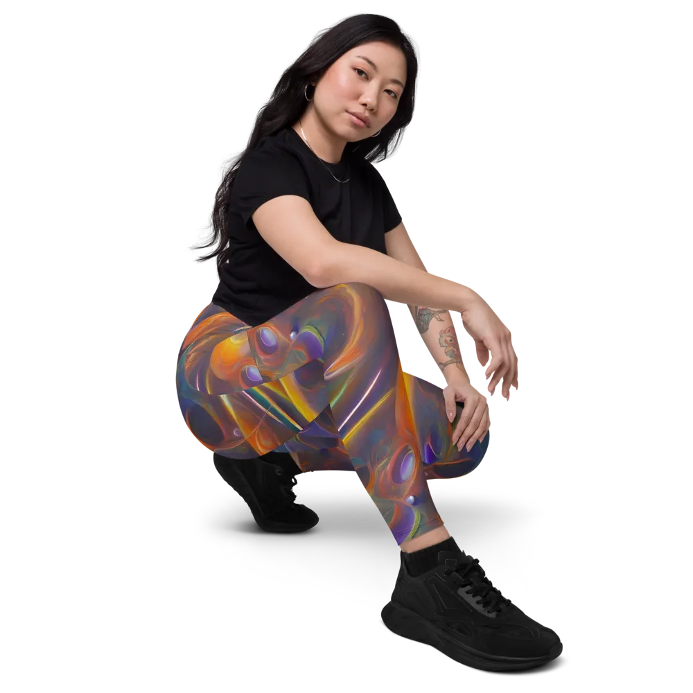Pre-Raphaelite Ripple on Leggings with Pockets — Right Front