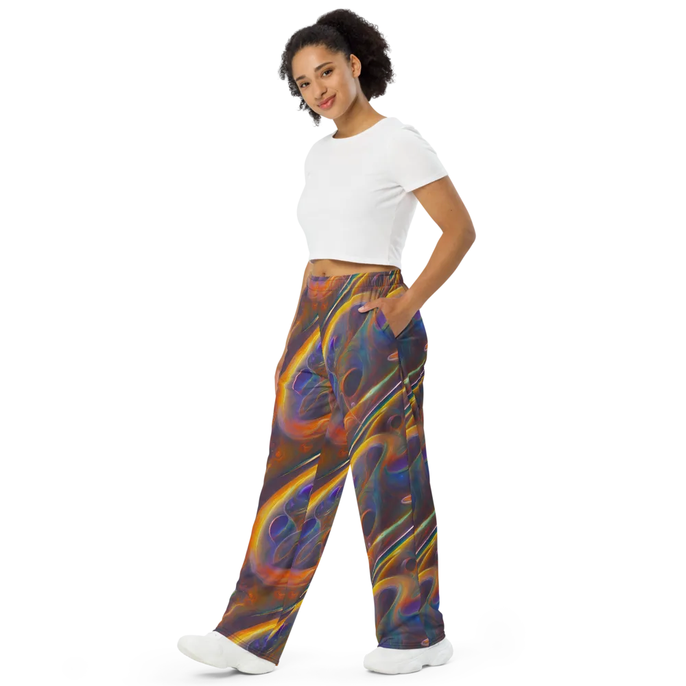 Pre-Raphaelite Ripple on Wide-Leg Pants — Left Front