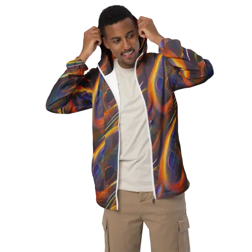Pre-Raphaelite Ripple on a Men's Windbreaker