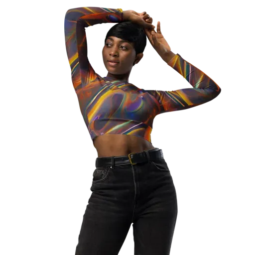 Pre-Raphaelite Ripple on a Long Sleeve Crop Top