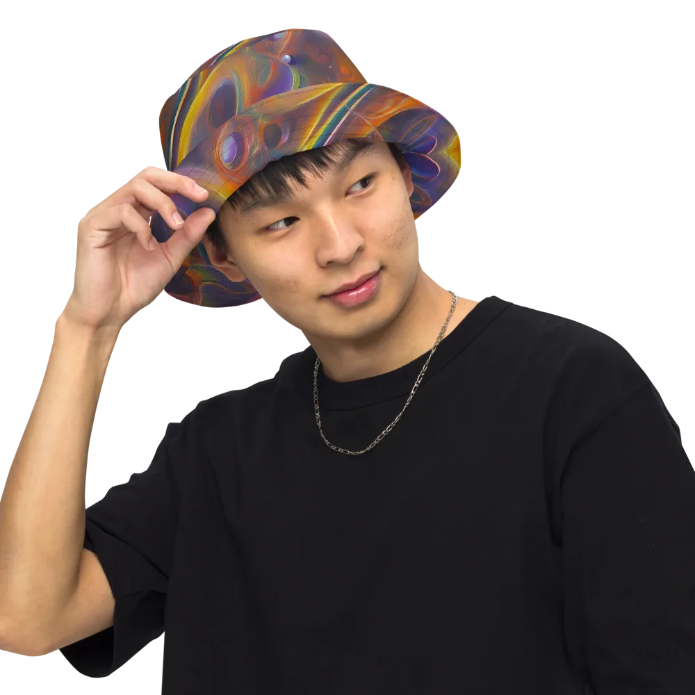 Pre-Raphaelite Ripple on Reversible Bucket Hat — Front Inside