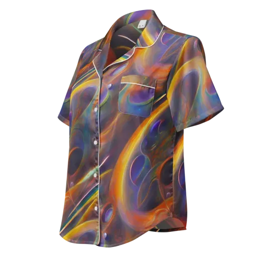 Pre-Raphaelite Ripple on a Women's Short Sleeve Pajama Top