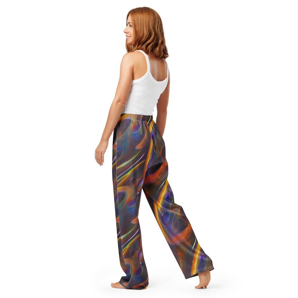 Pre-Raphaelite Ripple on Women's Pajama Pants — Back