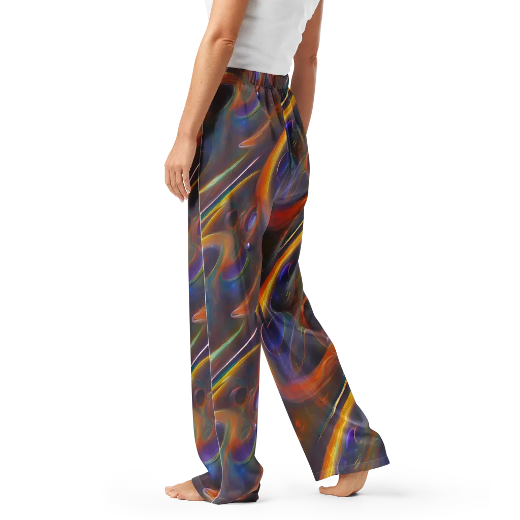 Pre-Raphaelite Ripple on Women's Pajama Pants — Left