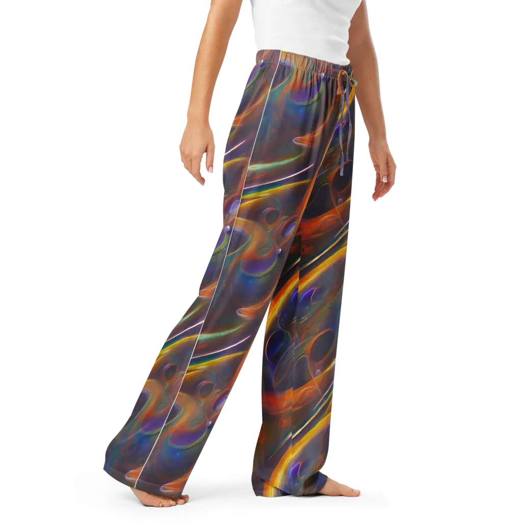 Pre-Raphaelite Ripple on Women's Pajama Pants — Right Front