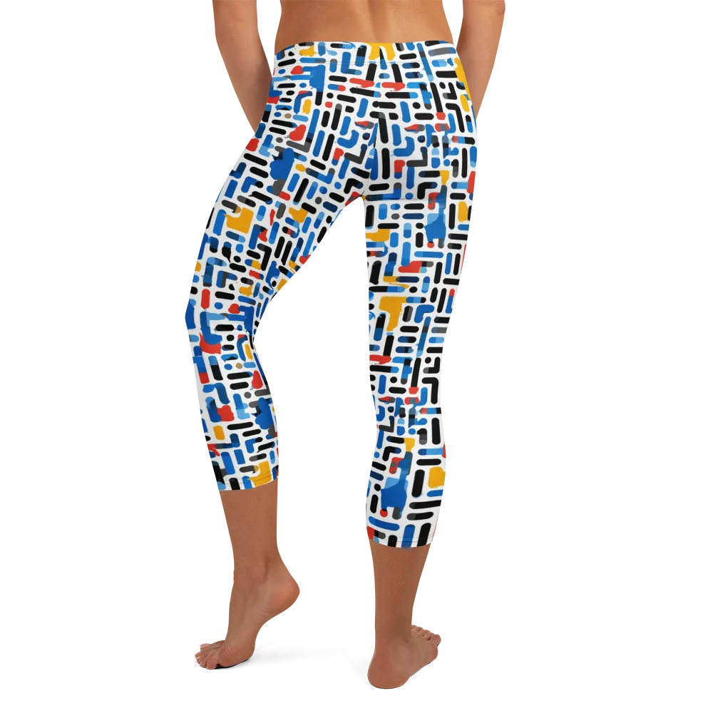 Cobalt Counterpoint on Capri Leggings — Back
