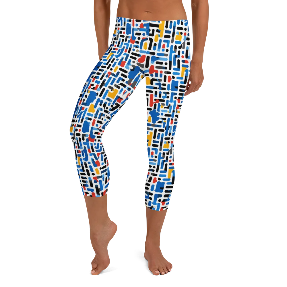 Cobalt Counterpoint on Capri Leggings — Front