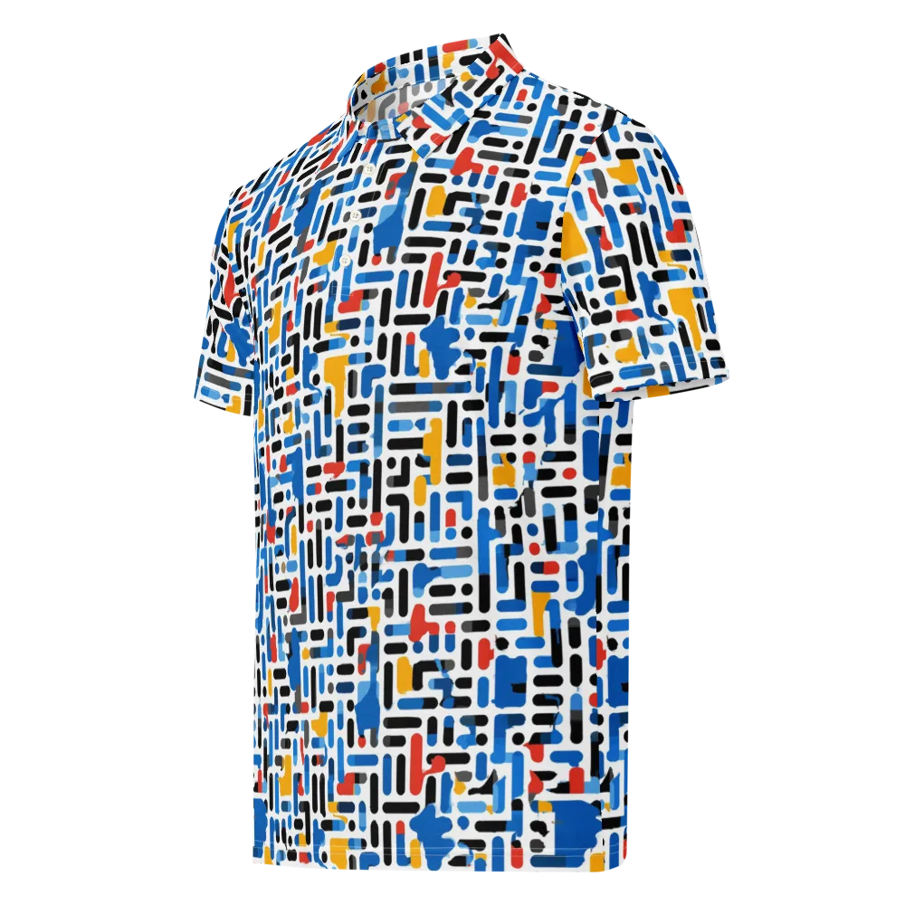 Cobalt Counterpoint on Men's Slim Fit Polo Shirt — Left Front