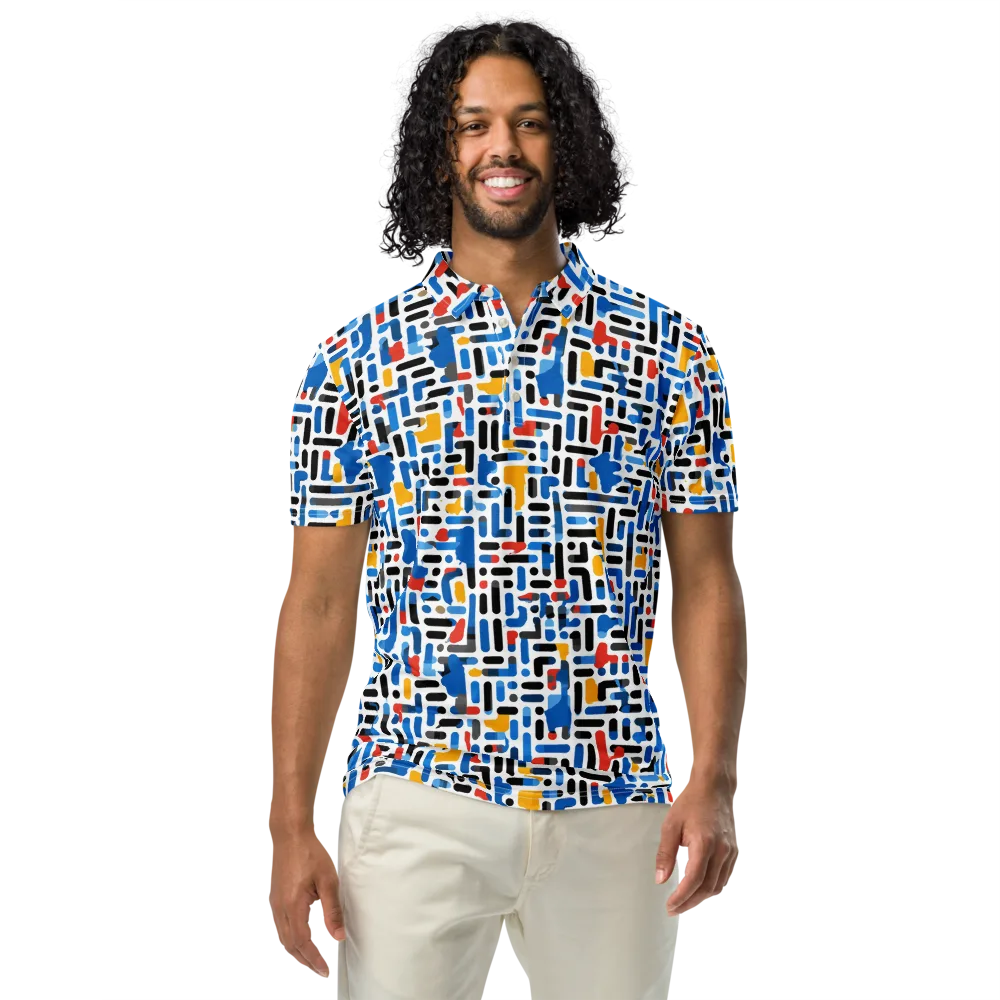 Cobalt Counterpoint on Men's Slim Fit Polo Shirt — Front