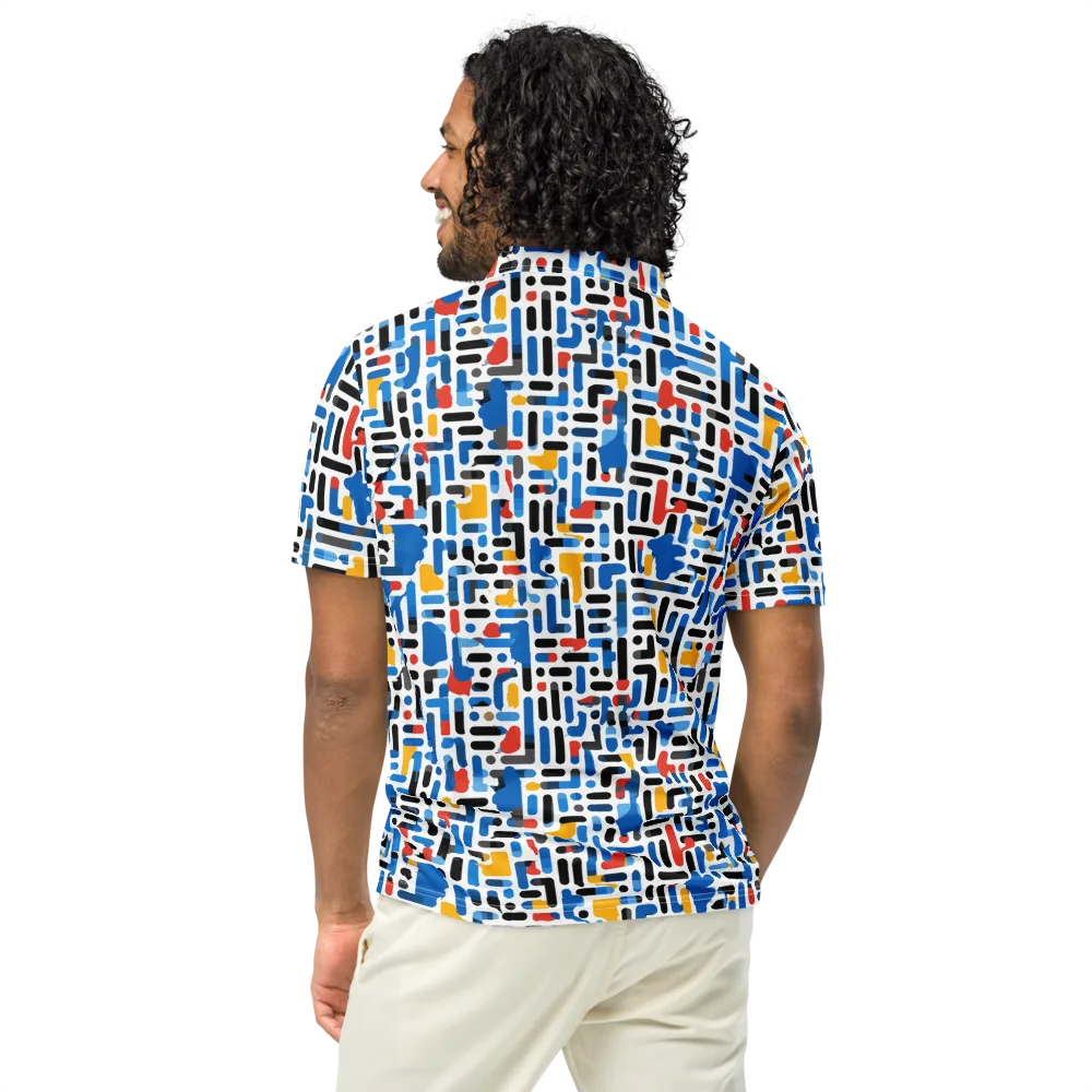 Cobalt Counterpoint on Men's Slim Fit Polo Shirt — Back