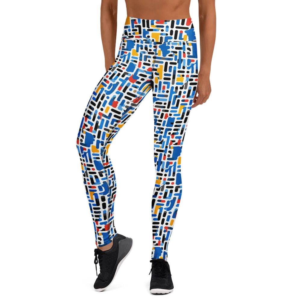 Cobalt Counterpoint on Yoga Leggings — Front