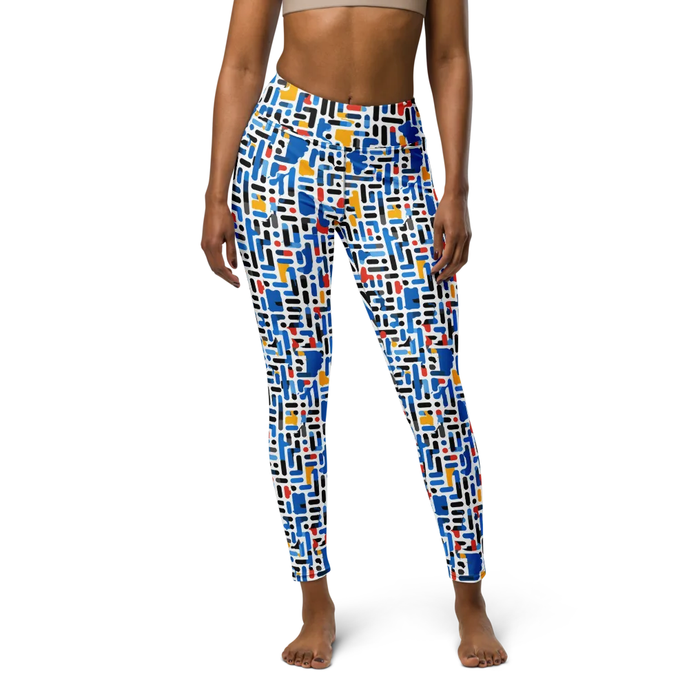 Cobalt Counterpoint on Yoga Leggings — Front