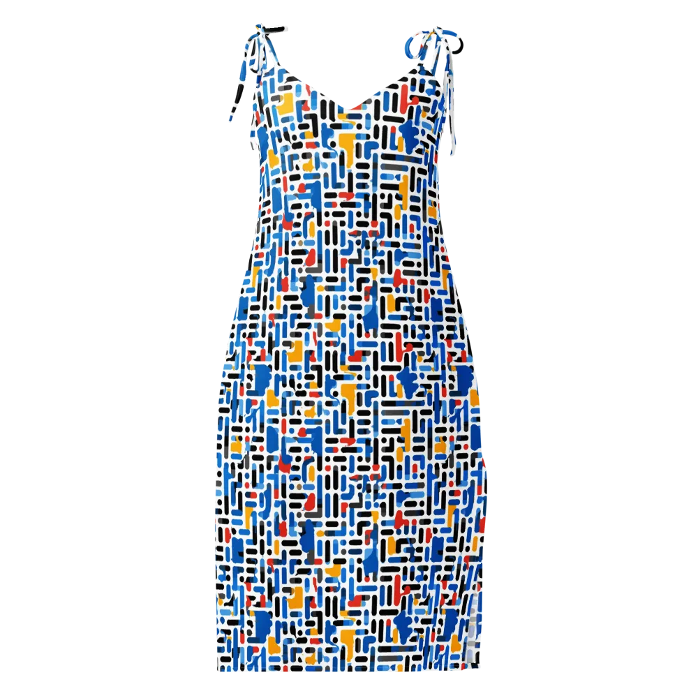Cobalt Counterpoint on Slip Dress — Front