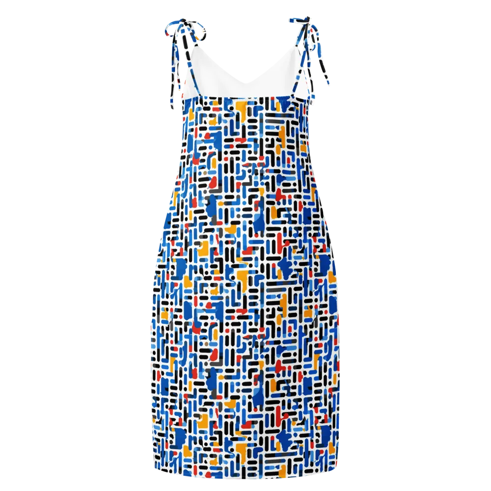 Cobalt Counterpoint on Slip Dress — Back