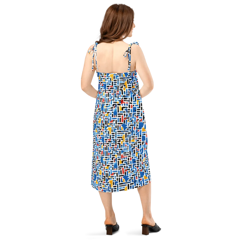 Cobalt Counterpoint on Slip Dress — Back