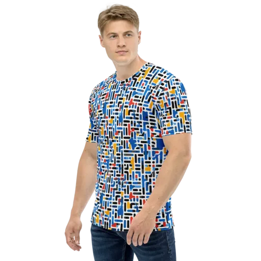 Cobalt Counterpoint on a Men's Crew Neck T-Shirt