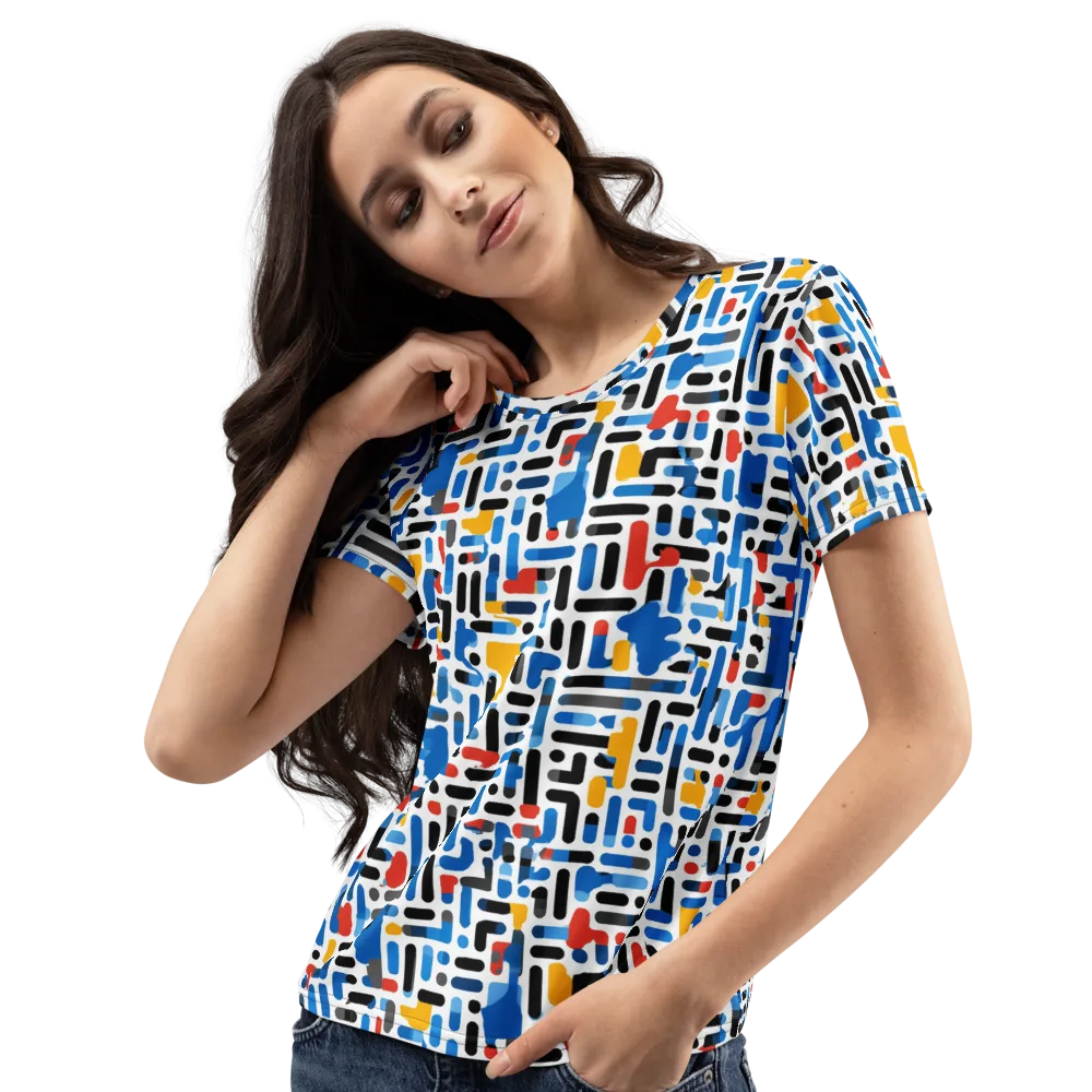 Cobalt Counterpoint on Women's Crew Neck T-Shirt — Left Front