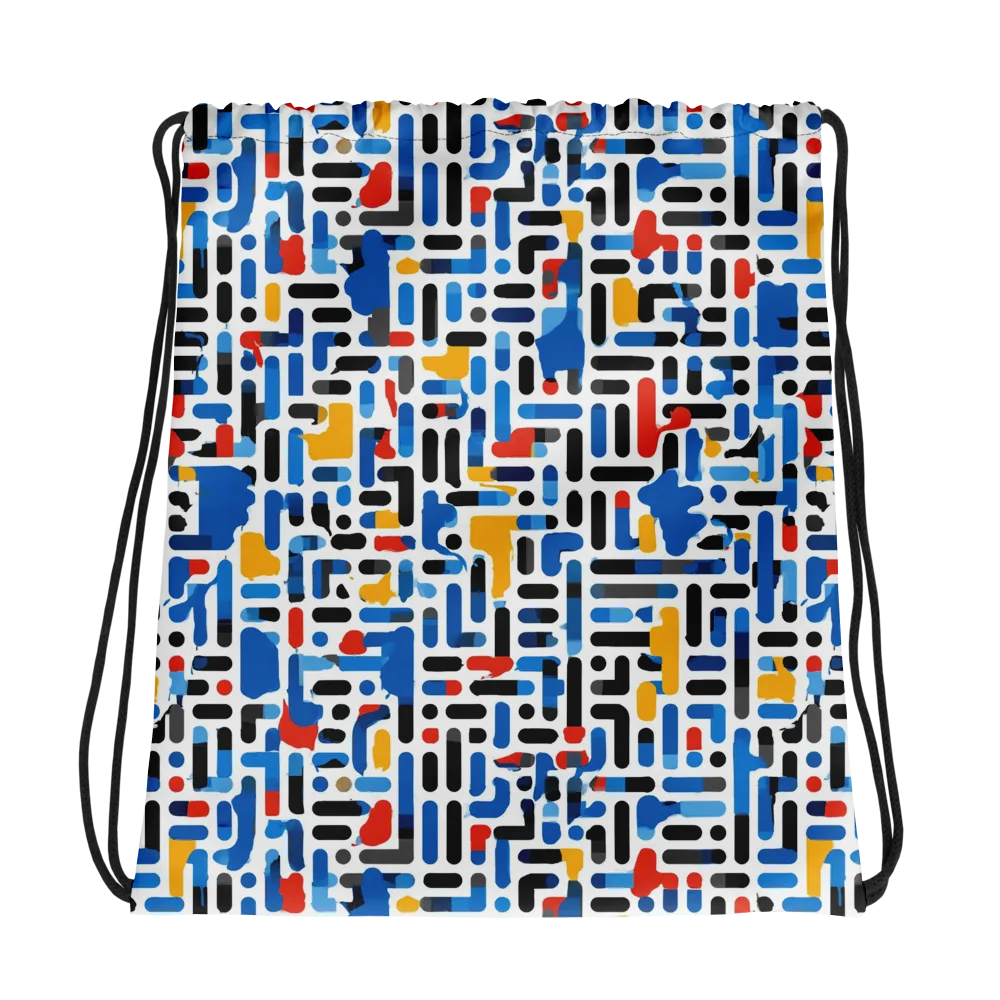 Cobalt Counterpoint on Drawstring Bag — Photo