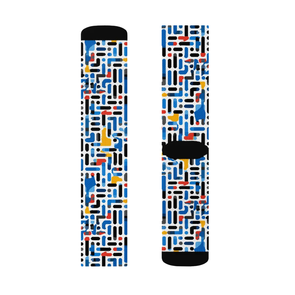 Cobalt Counterpoint on Socks — Right Sock