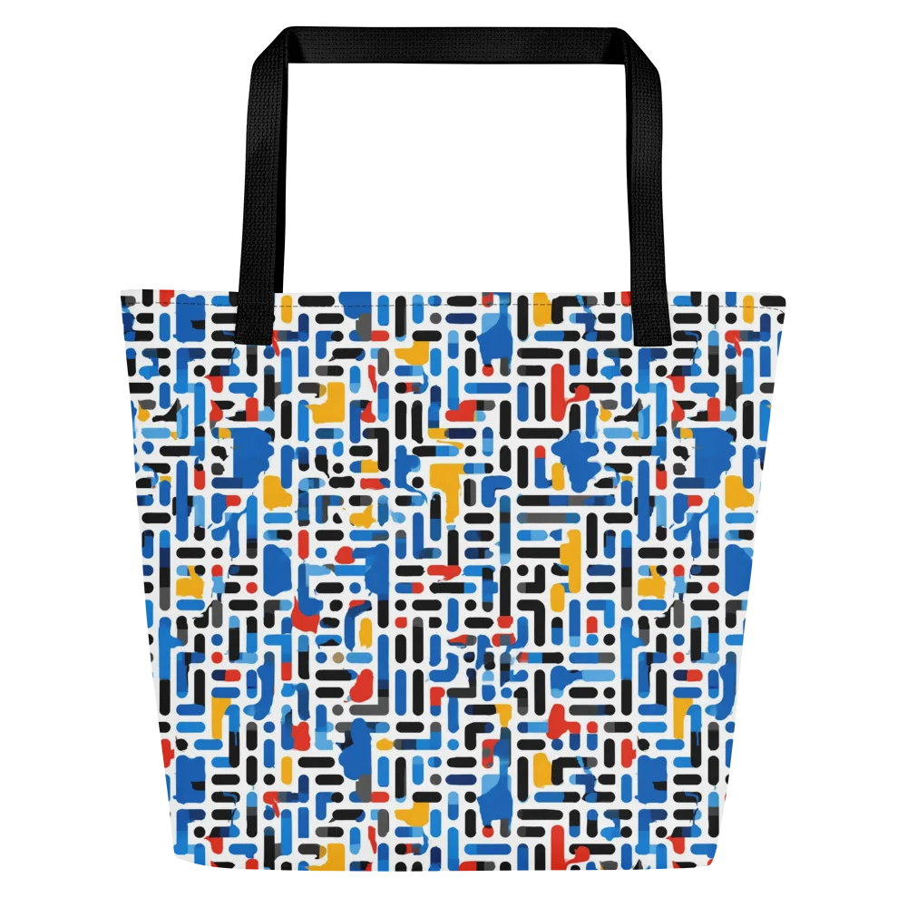 Cobalt Counterpoint on Large Tote Bag W/ Pocket — Front