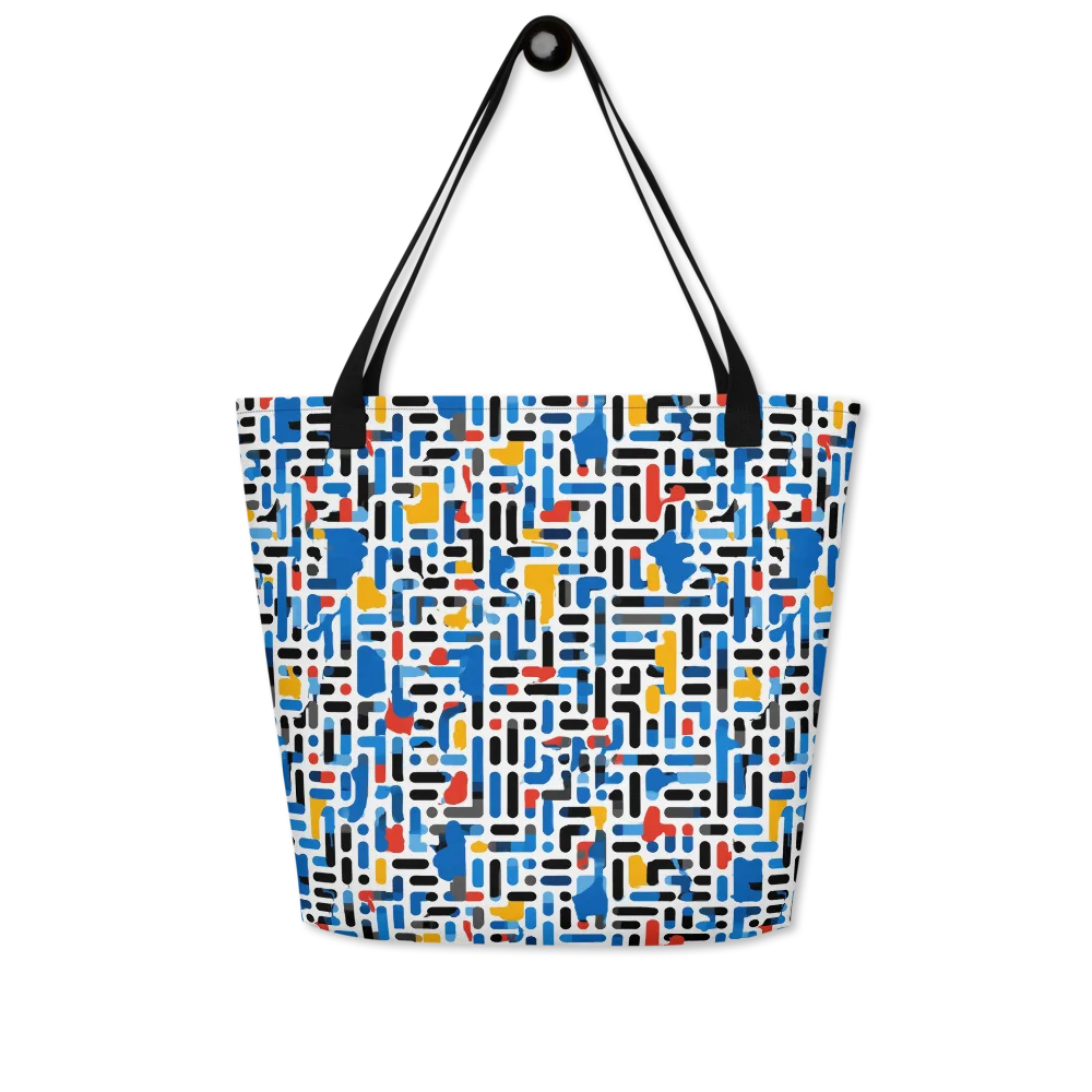 Cobalt Counterpoint on Large Tote Bag W/ Pocket — Front