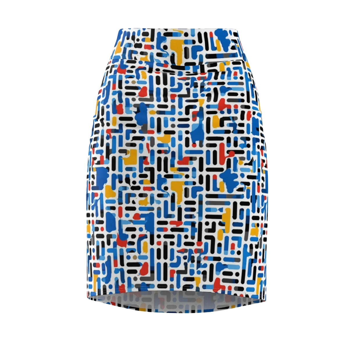 Cobalt Counterpoint on Pencil Skirt — Front