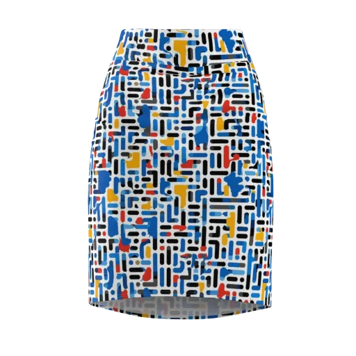Cobalt Counterpoint on a Pencil Skirt