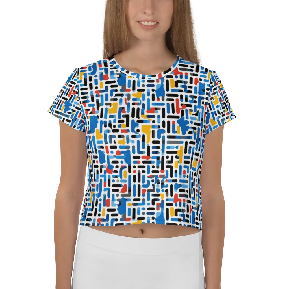 Cobalt Counterpoint on Crop Tee — Front
