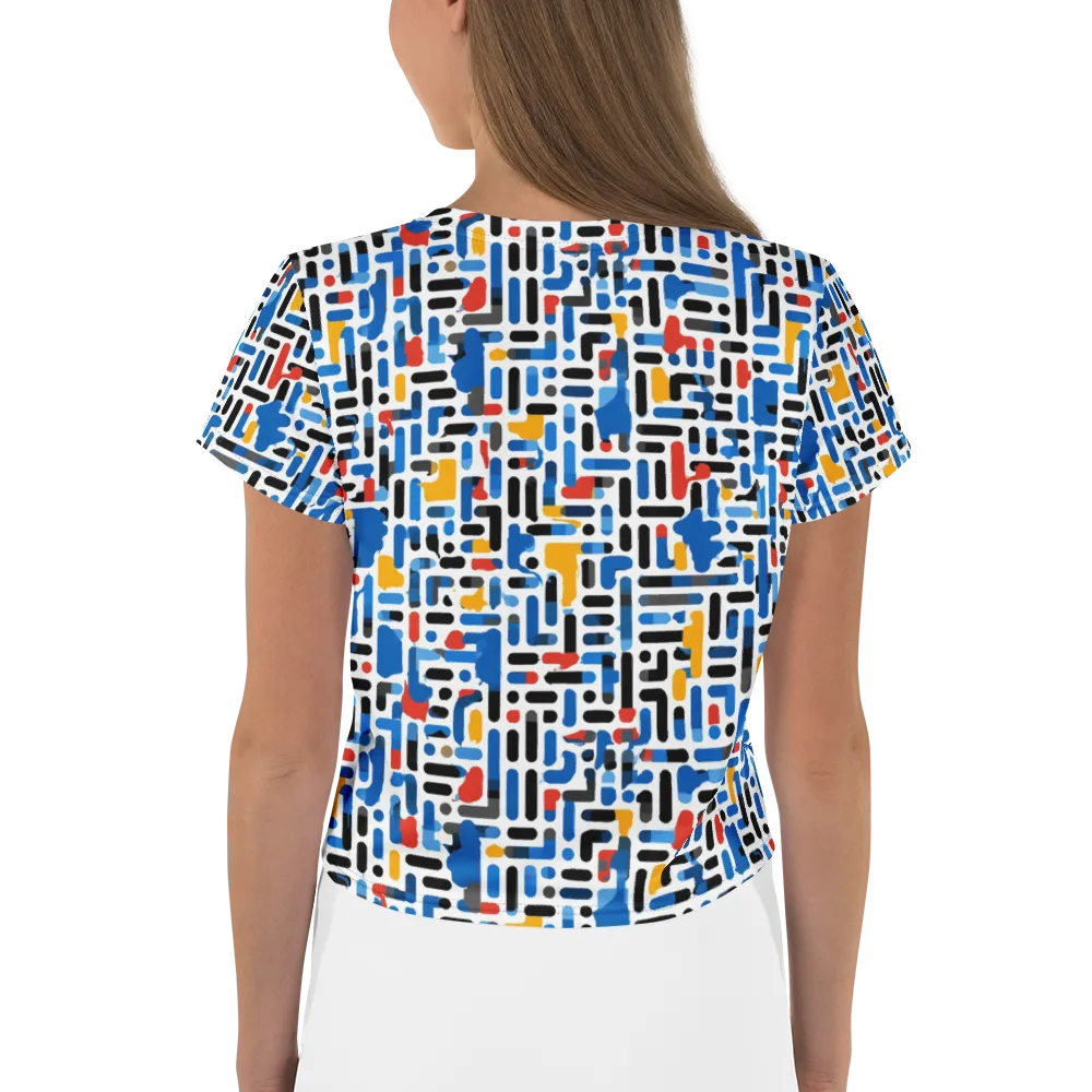 Cobalt Counterpoint on Crop Tee — Back