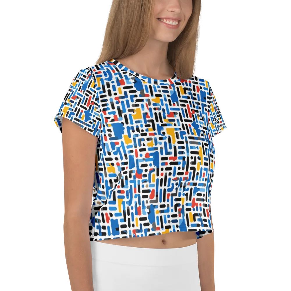 Cobalt Counterpoint on Crop Tee — Right