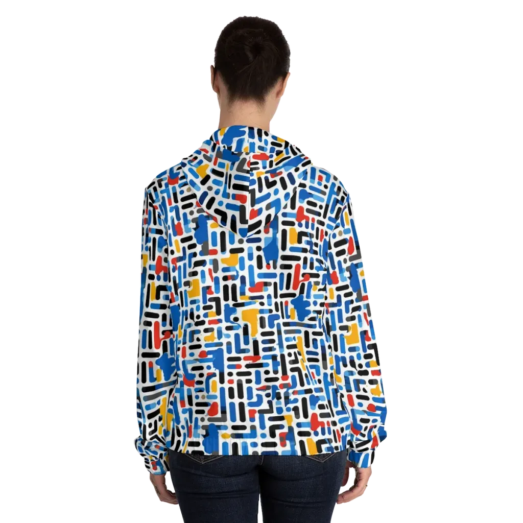 Cobalt Counterpoint on Women's Full-Zip Hoodie — Back On Person